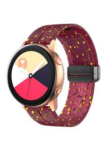 1入新款20/22mm通用彩色矽膠折疊黑色扣錶帶，適用於三星/華為/小米/迦敏/Amazfit/Oppo手錶 - 酒紅色 - 查看 2