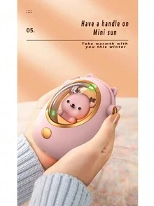 1pc Cute Pet (Green) Usb Rechargeable Hand Warmer With 2-Level Temperature Adjustment & Rgb Light, Mini Portable Hand Warmer Heat Therapy Device, Perfect Gift - Green - View 5