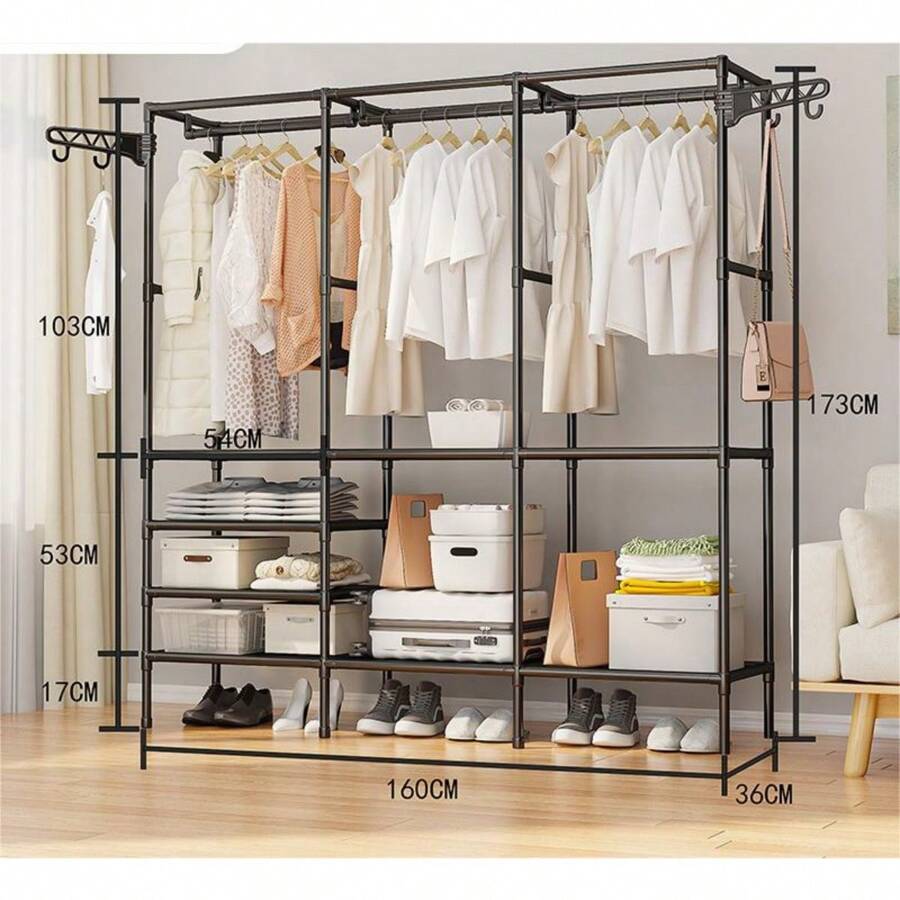 Cabideiro Arara Para Roupas Sapateira Organizador Multiuso Armário Cobertores Travesseiros