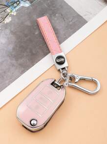 3pcs Compatible With Peugeot TPU Soft Shell Key Case + Leather Keychain With Screwdriver Set, Suitable For Peugeot Folding 3-Button Car Key