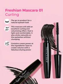 The Face Shop Freshian Mascara 01 Curling, Waterproof Sweatproof Lengthening Long-Wearing Mascara, Easy To Use, Eye Makeup, K Beauty, 7 G Gift