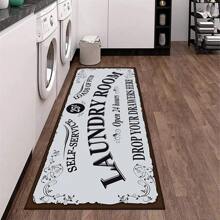 1 件洗衣房地墊,水晶絨材質,柔軟,防滑,吸水,快乾,可水洗,耐髒,家用跑步地毯 - 白色 - 查看 6