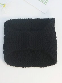 1條女士黑色鉤織針編織頭帶,波西米亞風格,可愛、透氣、保暖,適合冬季旅行和度假 - 黑色 - 查看 4
