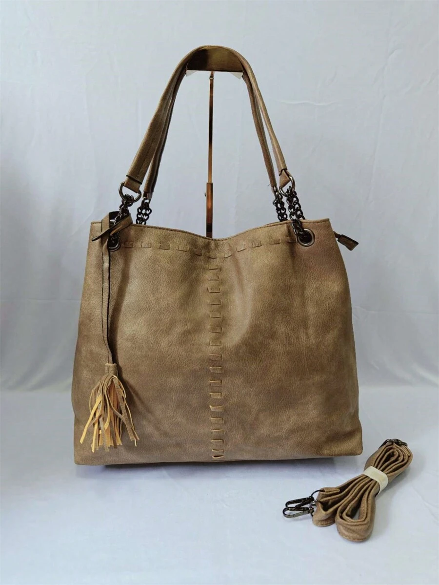 Women Tote Bags - 卡其色 - 查看 1