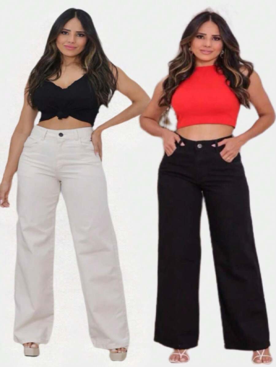 Women Jeans - 彩色 - 查看 1