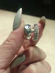 時尚雙層耳夾無穿孔耳環 2023 時尚龐克獨特金屬幾何耳環女裝首飾 - Silver - 查看 9