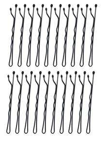 50pcs/Pack 5cm Ladies' Curved Wavy Metal Hair Clip, Can Fix Hair Neatly And Invisible, Suitable For All Occasions Casual - Black - View 4