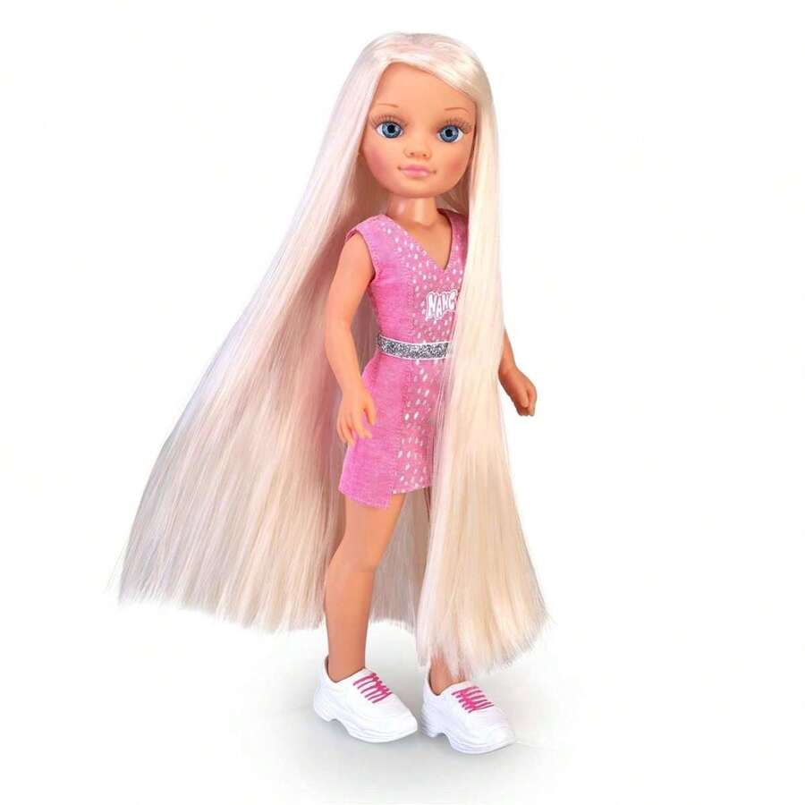 Nancy - Súper Melena, muñeca con el Pelo Super Largo, con Muchos Accesorios para Pintar y Crear Peinados en su Melena Extra Larga, pupurina y mechas, niños y niñas Desde 3 años, Famosa (NAC47000) - Ver 1