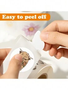500PCS Cute Farm Animals Stickers Roll Vinyl Stickers For Scrapbook,Journaling,Laptop,Bumper,Skateboard,Water Bottles,Computer,Phone,Cartoon Anime,School Supplies,Back To School - Multicolor - View 5