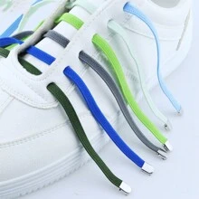 Elastic No-Tie Shoelaces Buckle For Unisex Flat Shoes, White, Black, And Multicolor - Orange - View 1