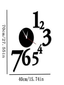 Acrylic Wall Clock Top-notch Fashionable Modern Design Living Room Gift - Silver - View 2