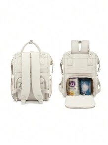 Mochila De Bolsa De Mamá Multifuncional, Gran Capacidad Impermeable Con Aislamiento Para Biberones Y Pañales, Con Interfaz De Carga Usb