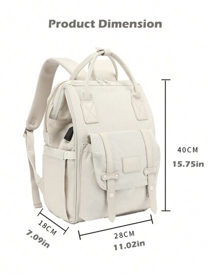 A Multifunctional Mommy Bag Backpack, Large Capacity Waterproof Insulated Bottle Diaper Backpack With Usb Charging Interface