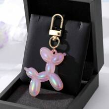 1pc purple Balloon Puppy Keychain Cartoon creative Small Animal Pendant Key Pendant - Perfect for handbags, cars, mobile phone keychain keychain pendant, the best gift for friends