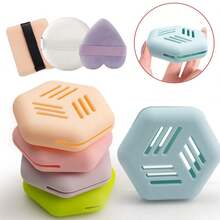 New outdoor portable travel puff silicone storage bag Polygonal dry and wet foundation make-up storage box - Color - View 2