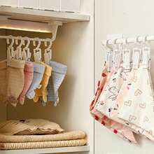 Regalhalterung ohne Bohren mit 10 Clips, Baby Kleiderschrank Organizer für Kleidung, Lätzchen, Mützen, Socken und Unterwäsche, Liebes Valentinstag