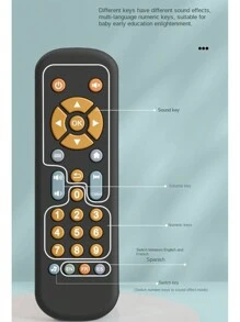 1pc Baby Tv Remote Control Toy Imitating Real Tv Remote Control With Music, Learning And Educational Functions - White - View 3