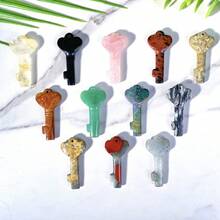 1PC  Random Key Natural Crystal Carving,Gemstone Jewelry,Glitter, Healing crystal, Birthday gift,Tiger Eye,Women gift, Girlfriend gift,Kid gift, Halloween Gift, Christmas Gift,Home Decoration,Party decoration,Scene decoration,Desktop decoration,Crystal Ornaments,Table Decoration. - Multicolor - View 2