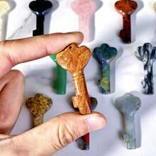 1PC  Random Key Natural Crystal Carving,Gemstone Jewelry,Glitter, Healing crystal, Birthday gift,Tiger Eye,Women gift, Girlfriend gift,Kid gift, Halloween Gift, Christmas Gift,Home Decoration,Party decoration,Scene decoration,Desktop decoration,Crystal Ornaments,Table Decoration. - Multicolor - View 4