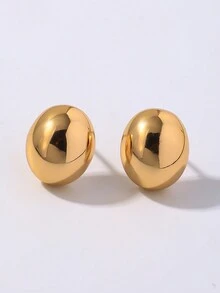 1对复古冷酷风格立体不对称耳环百搭耳环 - 彩色 - 查看 21