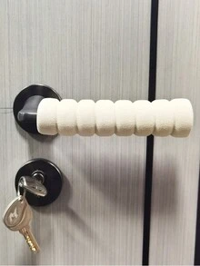 6入組,通用保暖門把手保護套,單位門把手防撞,臥室門鎖墊防靜電門旋钮手套 - 米色 - 查看 3