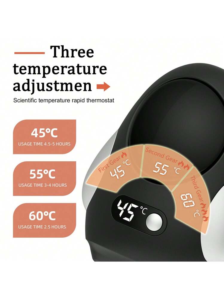 Scaldamani Elettrico Portatile Ricaricabile – Doppia Temperatura 45/55°C, In ABS E Alluminio, Regalo Invernale Rosa