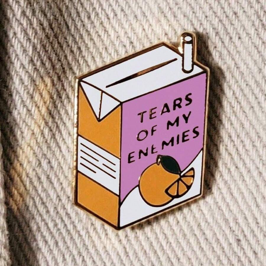 1入淚水珠寶象徵我的敵人胸針,大眾幽默時尚珠寶 - 紫色 - 查看 1