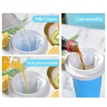 1pc Smoothie Maker Cup, Slushie Maker Cup With Spoon And Straw, DIY Homemade Squeeze Icy Cup, Fasting Cooling - Create Delicious Smoothies And Slushy Cup For Milk Shake At Home