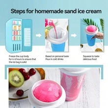 1pc Smoothie Maker Cup, Slushie Maker Cup With Spoon And Straw, DIY Homemade Squeeze Icy Cup, Fasting Cooling - Create Delicious Smoothies And Slushy Cup For Milk Shake At Home