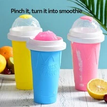 1pc Smoothie Maker Cup, Slushie Maker Cup With Spoon And Straw, DIY Homemade Squeeze Icy Cup, Fasting Cooling - Create Delicious Smoothies And Slushy Cup For Milk Shake At Home