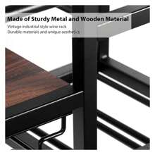 Homehours Hanging Wine Rack Wall Mounted, Floating Liquor Bottle Shelf with 3 Team Glass Holder Wine Shelf Bar Shelves Stemware Rack for Wall Wine Storage Display Rack for Home Bar Dining Room Kitchen - Multicolor - View 4