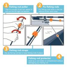 Ilure 2 件組釣竿保護架橡膠釣竿架置物架釣魚配件 - 黃色 - 查看 5