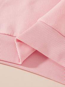 Moletom Casual com Estampa de Letra em Desenho Animado para Meninas, Outono/Inverno - Rosa chiclete - Visão 4