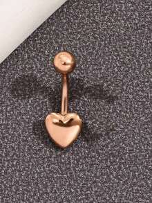 1入或5入組不鏽鋼心形肚臍環,適用於女士男士肚臍穿孔飾品,適合日常佩戴 - 心形 - 查看 7
