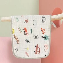 5入組可水洗紗布毛巾附掛鉤,適用於兒童沐浴和洗臉,尺寸為30*50公分 - 彩色 - 查看 4