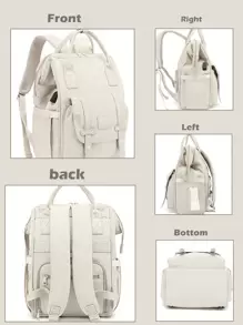 Mochila De Bolsa De Mamá Multifuncional, Gran Capacidad Impermeable Con Aislamiento Para Biberones Y Pañales, Con Interfaz De Carga Usb