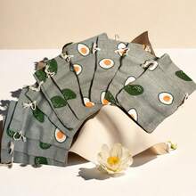 10 Piezas Bolsas De Regalo Con Cordón - Verde Lima - Ver 3