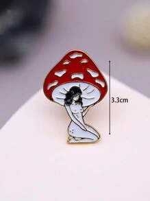 3 Piezas/set Juego De Broches Con Forma De Chica De Hongos De Dibujos Animados En Caja - Multicolor - Ver 4