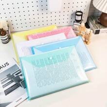 Set de 5 carpetas de plástico transparente a prueba de agua con cierre a presión, tamaño A4, alta capacidad, organizador de documentos para contratos, oficina, material escolar, exámenes, papelería y archivos, de vuelta a la escuela