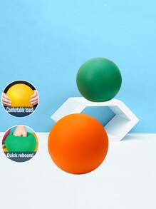 無聲籃球投籃練習輕敲球室內籃球訓練彈性海綿小pu球玩具1入組 - 橘色 - 查看 9