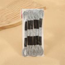 6pcs/pack Solid Color Metallic Embroidery Thread For Cross Stitch, Weaving And Handicrafts
