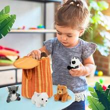 1套可愛的毛絨玩具,毛絨娃娃,5個森林動物套裝與樹墩收納袋,泰迪熊,熊貓,考拉,北極熊,兒童玩具,兒童娃娃,聖誕禮物,感恩節禮物,新年禮物,兒童節禮物,適合男孩,女孩和兒童生日禮物 - 彩色 - 查看 6