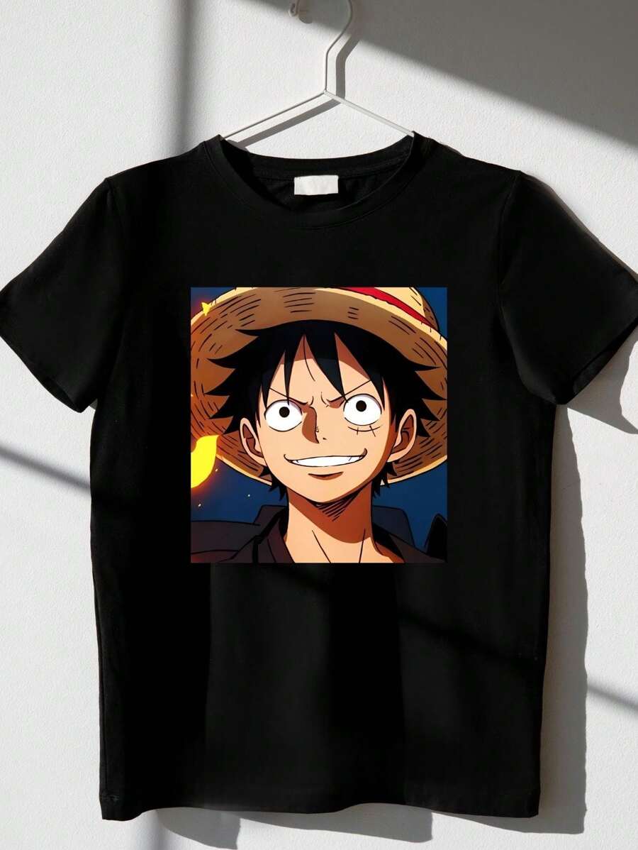 Men's T-Shirt Anime  One Piece Printed Design Cosmic Fashion - 黑色 - 查看 1