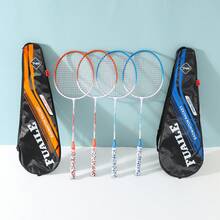 Conjunto De Raquetas De Bádminton Extraíbles Para Adultos - 2 Raquetas Con 3 Volantes. Equipo De Entrenamiento Deportivo Con Bolsa - Naranja - Ver 4