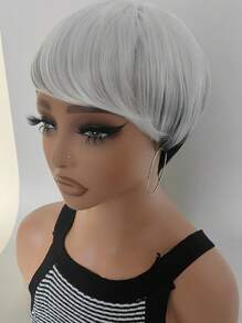 新款歐美風格黑白短髮 - 拼色 - 查看 2