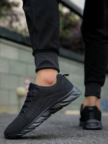 Black Yuedong Casual Athletic Shoes For Men - Black - View 3