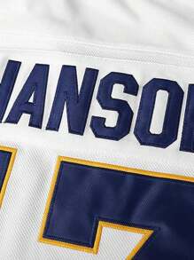 男士17號冰球球衣,白色刺繡運動服野地曲棍球衣 - 白色 - 查看 3