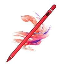 红色有源触摸屏手写板快速充电电容笔精准笔尖通用超细高精度无延迟绘图笔兼容Ipad/苹果/安卓手写万能笔 - 紅色 - 查看 1