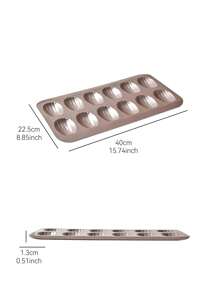 Keidason Nonstick Madeleine Pan 1Pack 12-Well Madeleine Cookies Mold Trays for Oven Baking, Heavy Duty Shell Shaped Mini Cookies Cake Mold Pan, Champagne Gold - Khaki - View 11