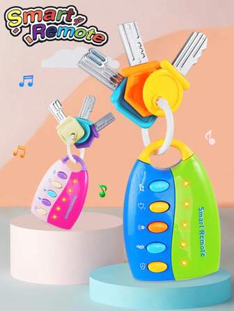 NEUSNEY 1box Remote Control Toy Car Keys With Lights, Sounds, And Music For Baby Early Education, Interactive Toy For Children Boys Girls Birthday Gifts, Batteries Not Included, Randomly Packed (Old Or New Packaging)